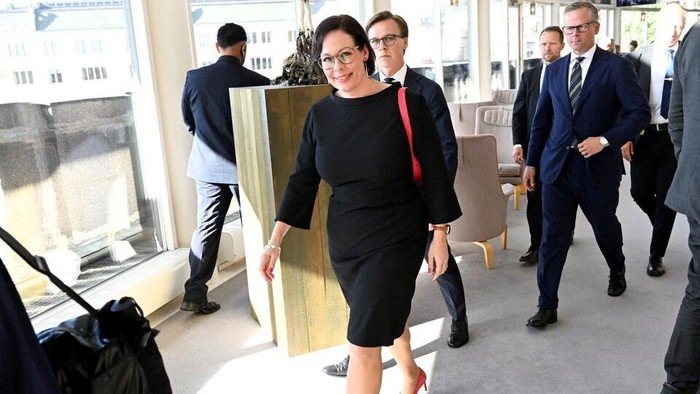 Swedens new foreign minister Maria Malmer Stenergard walks after the opening of the parliament (Riksdagen) in Stockholm, Sweden, September 10, 2024. Fredrik Sandberg/TT News Agency/via REUTERS/File Photo Purchase Licensing Rights