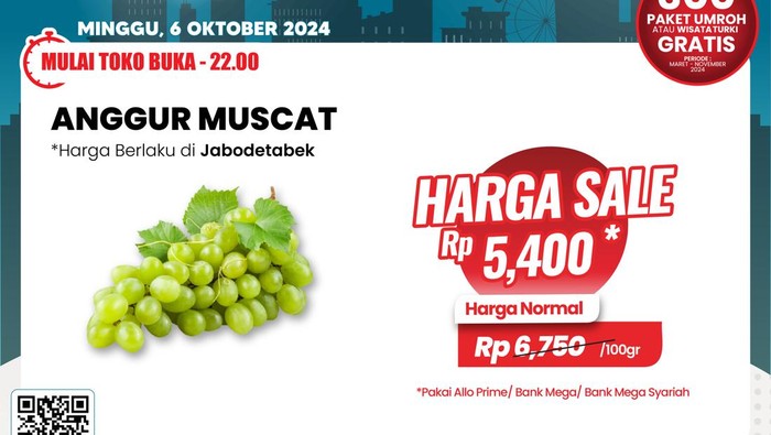 Banjir Diskon di Transmart Full Day Sale, Anggur Muscat Jadi Murah Meriah