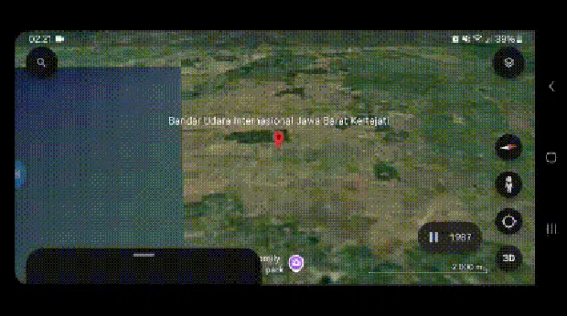 Citra satelit pertanian di Kertajati, Majalengka.
