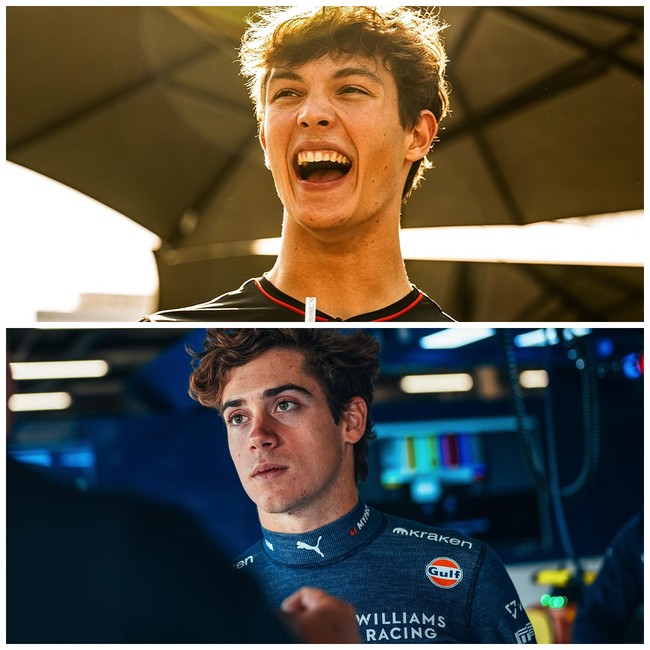 Mantan Estelle, Oliver Bearman (atas), sendiri merupakan pembalap muda yang jadi sorotan. Ia merupakan orang termuda yang berlaga di F1 di usia 18 tahun. Ketika itu, ia selesai di peringkat tujuh ketika debut di Grand Prix Arab Saudi. Sedangkan Franco Calapinto (bawah) asal Argentina debut pada posisi 12 di Grand Prix Italia. Karena itu, ia bisa dibilang saingan Bearmann. Foto: Instagram