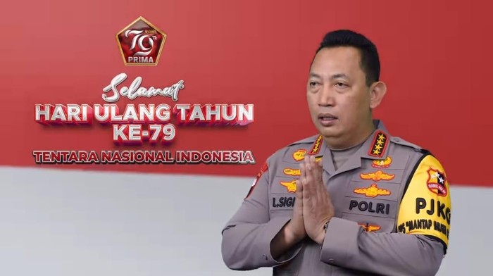 Kapolri Jenderal Listyo Sigit Prabowo menyampaikan HUT ke-79 TNI.