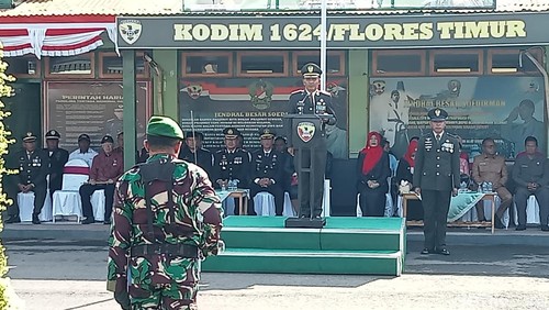 Apel HUT TNI di Kodim 1624/Flores Timur, Sabtu (5/10/2024).