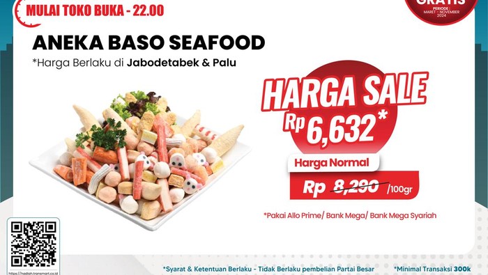 Obral Aneka Bakso Seafood Murah, Hanya di Transmart Full Day Sale Besok