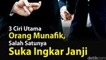 3 Ciri Utama Orang Munafik, Salah Satunya Suka Ingkar Janji