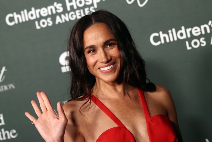 Meghan Markle LOS ANGELES, CALIFORNIA - OCTOBER 05: (L-R) Kelly McKee Zajfen and Meghan, Duchess of Sussex attend the 2024 Childrens Hospital Los Angeles (CHLA) Gala at L.A. Live Event Deck Top Floor Of The West Lot on October 05, 2024 in Los Angeles, California. (Photo by Tommaso Boddi/Getty Images)