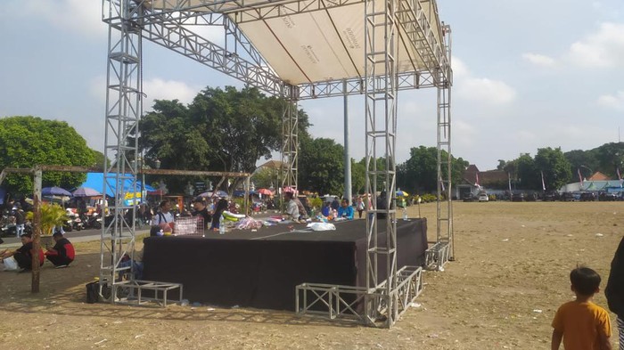 Suasana lokasi acara funbike di Alun-alun Kidul Jogja, Minggu (6/10/2024) siang.