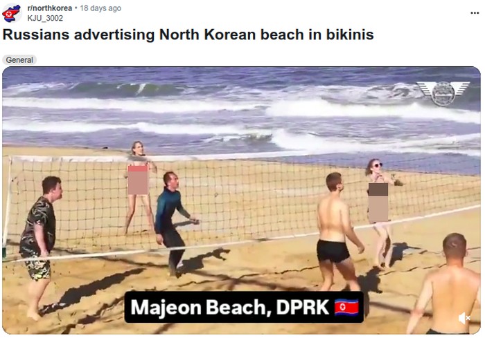 Korea utara iklan liburan berbikini di pantai
