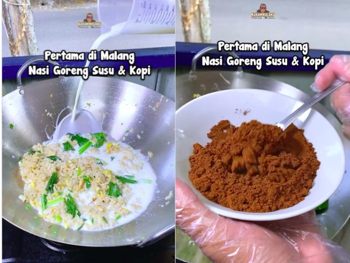 Nasi goreng pakai kuah susu dan kopi bubuk