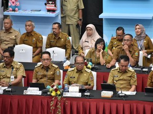 Pj Gubernur Lampung Hadiri Rakor Pengendalian Inflasi Bareng Mendagri