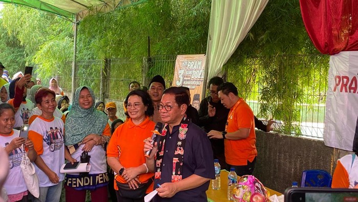 Pramono Anung saat kampanye di Jakbar (Taufiq/detikcom)