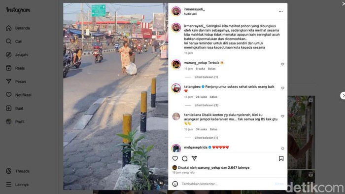 Aksi pria di Bandung beri baju kepada ODGJ yang telanjang di Bandung