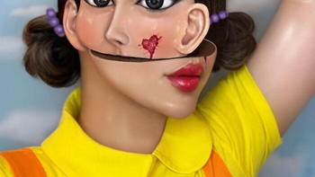 Ini salah satunya, berkolaborasi dengan Netflix membuat riasan Squid Game. Foto: Instagram/@mimles