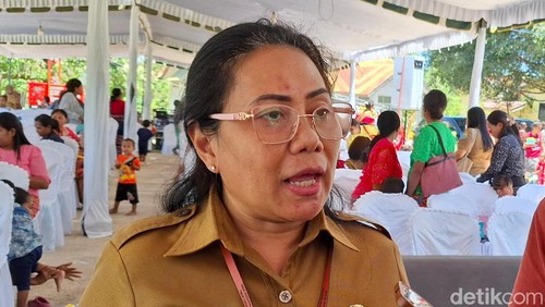 Kepala Dinas Kesehatan TTS, Ria Tahun, saat diwawancarai di Kantor Desa Oinlasi, Kecamatan Mollo Selatan, Kabupaten TTS, NTT, Selasa (8/10/2024).