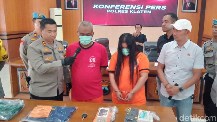 Pasutri pencuri HP di SPBU Prambanan ditangkap Polres Klaten.