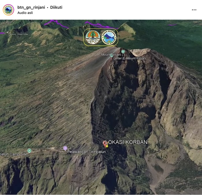 Pendaki jatuh di Gunung Rinjani