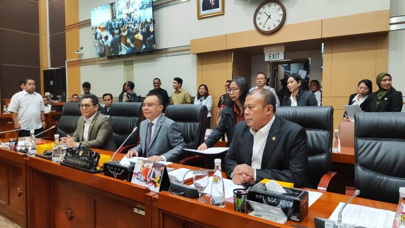 Pimpinan DPR RI menerima Solidaritas Hakim Indonesia. (Firda Cynthia Anggrainy/detikcom).