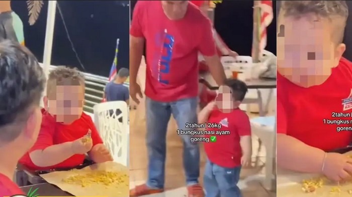 Video Bocah Berusia 2 Tahun Makan Nasi Bungkus Ini Bikin Orang Khawatir