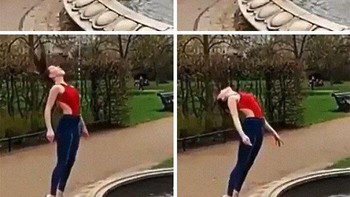 Ingin bergaya balerina tapi malah nyebur ke kolam. Foto: Influencer in The Wild via Boredpanda