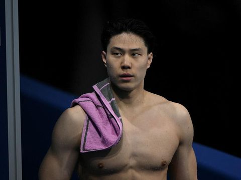 Atlet China Qin Haiyang di Olimpiade 2024 di Paris.