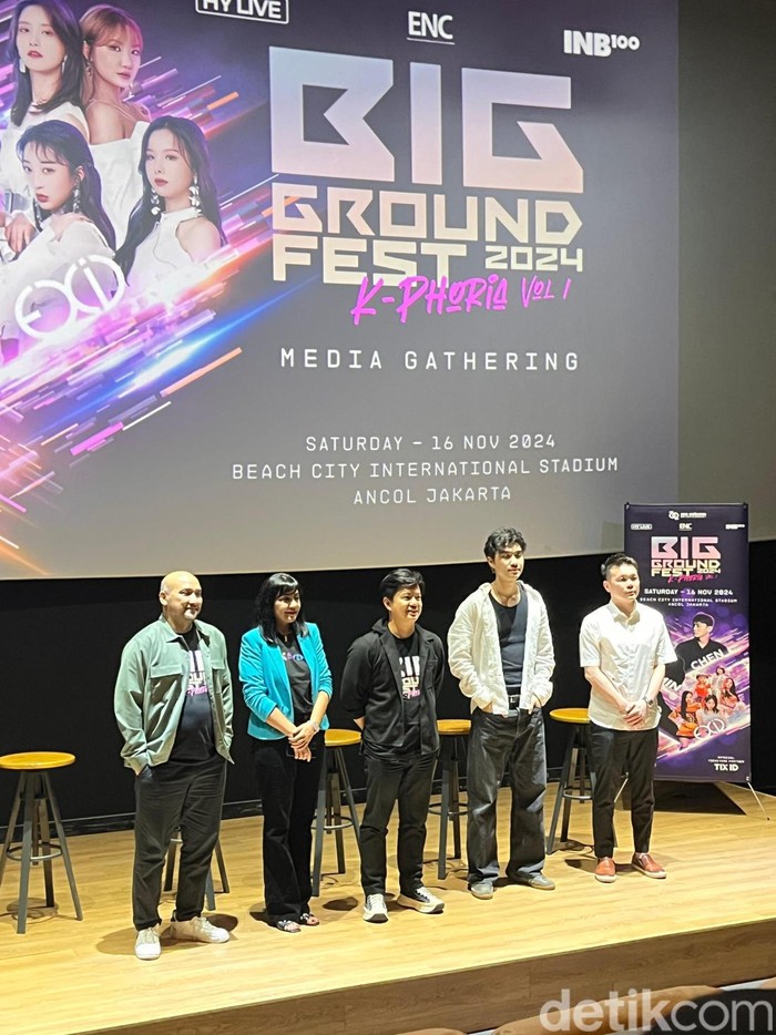 Big Ground Fest K-Phoria Vol 1 Konferensi pers Big Ground Fest K-Phoria Vol 1 digelar di mal fx Sudirman, Rabu (9/10/2024).