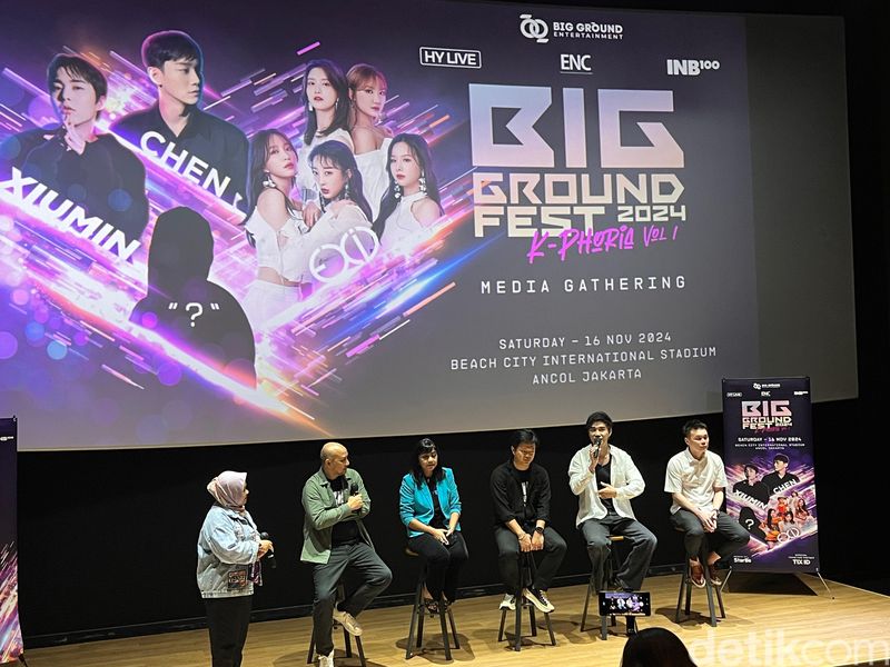 Konferensi pers Big Ground Fest K-Phoria Vol 1 digelar di mal fx Sudirman, Rabu (9/10/2024).