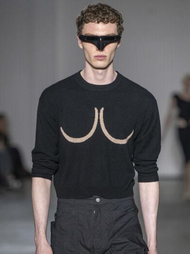 LONDON, ENGLAND - FEBRUARY 16: A model walks the runway during the Natasha Zinko Ready to Wear Fall/Winter 2024-2025 fashion show as part of the London Fashion Week on February 16, 2024 in London, England. (Photo by Victor VIRGILE/Gamma-Rapho via Getty Images)