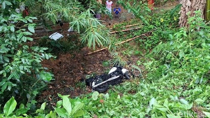 Kondisi moge yang masuk jurang 20 meter di Kota Banjar
