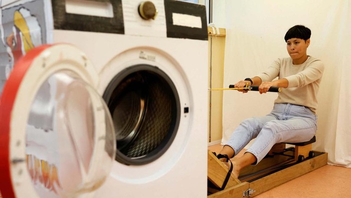 French interior designer Caroline Pultz and engineer Corentin de Chatelperron are seen in their 