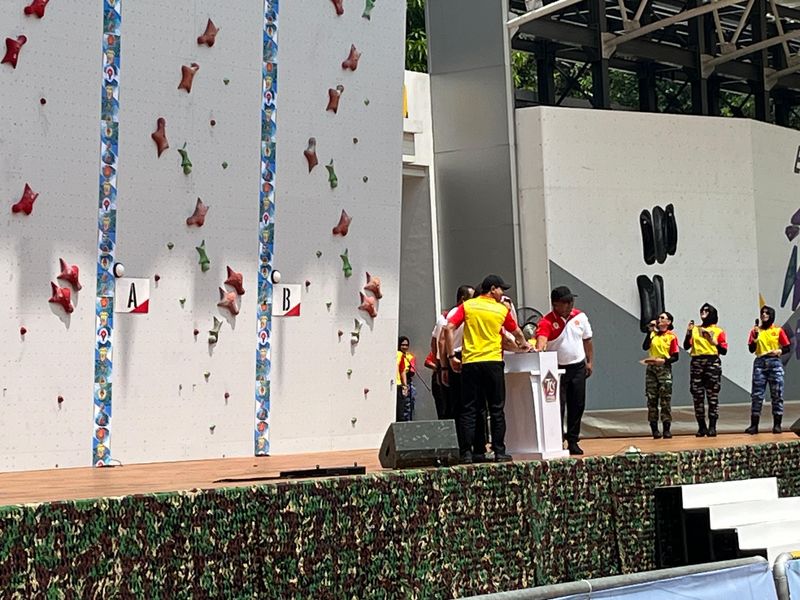 Pembukan lomba panjat tebing, Piala Panglima TNI (Rumondang Naibaho/detikcom)