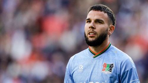 EINDHOVEN, NETHERLANDS - SEPTEMBER 14: Calvin Verdonk of NEC looks on during a Dutch Eredivisie match between PSV and NEC Nijmegen at Philips Stadion on September 14, 2024 in Eindhoven, Netherlands. (Photo by Broer van den Boom/BSR Agency/Getty Images)