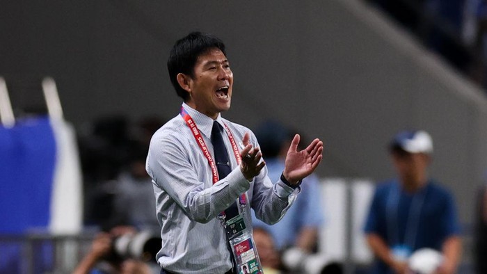 SAITAMA, JAPAN - SEPTEMBER 05: Moriyasu Hajime coach of Japan reacts during the FIFA World Cup Asian 3rd Qualifier Group C match between Japan and China at Saitama Stadium on September 05, 2024 in Saitama, Japan. (Photo by Zhizhao Wu/Getty Images)