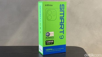Inilah kotak kemasan Infinix Smart 9. Foto: Adi Fida Rahman/detikINET