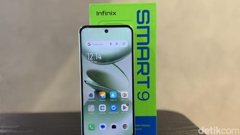 nfinix Smart 9 menawarkan sejumlah fitur menarik. Layarnya yang berukuran 6,7 inch dengan resolusi HD+ cukup memuaskan untuk menikmati konten multimedia dan bermain game kasual. Apalagi screen to body mencapai 90,2% dan refresh rate 120Hz Foto: Adi Fida Rahman/detikINET