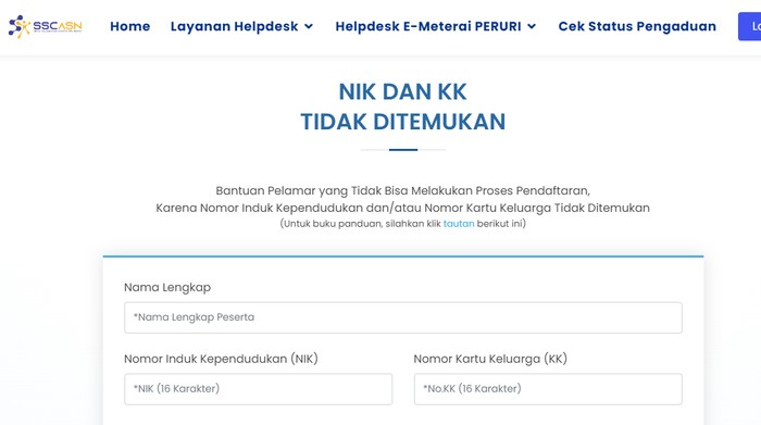 Layanan pengaduan saat mendaftar PPPK 2024.