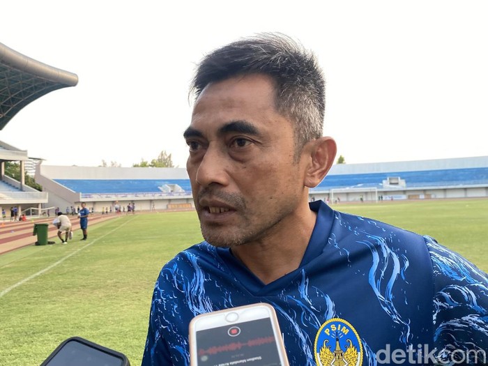 Pelatih PSIM Jogja, Seto Nurdiantoro, di Stadion Mandala Krida, Kota Jogja, Rabu (9/10/2024).