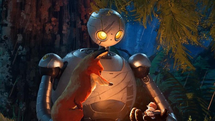 Cuplikan adegan dalam film The Wild Robot.