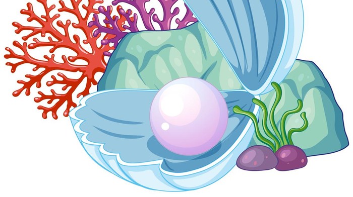 Ilustrasi mutiara dalam kerang