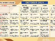 Kalender Liturgi Bulan Oktober 2024 dan Daftar Bacaannya