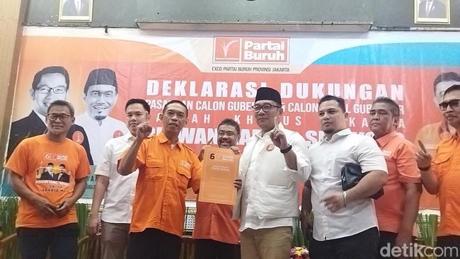 Partai Buruh resmi dukung RK-Suswono di Pilgub Jakarta. (Kurniawan/detikcom)
