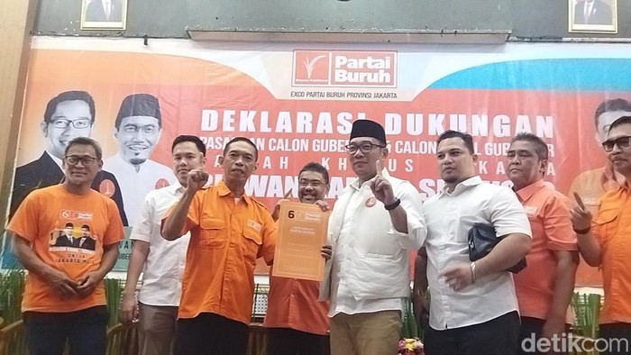 Partai Buruh resmi dukung RK-Suswono di Pilgub Jakarta. (Kurniawan/detikcom)