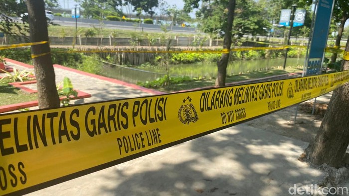 Penampakan Kolam Retensi yang menjadi lokasi dua pemancing tenggelam hingga meninggal dunia