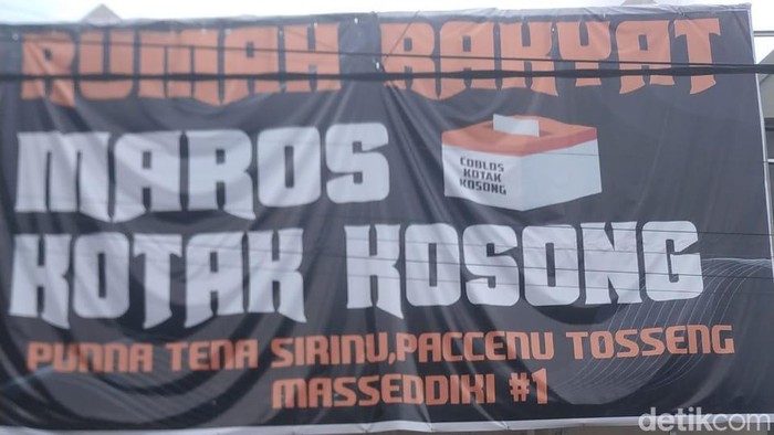 Posko pemenangan relawan kotak kosong di Pilkada Maros 2024.