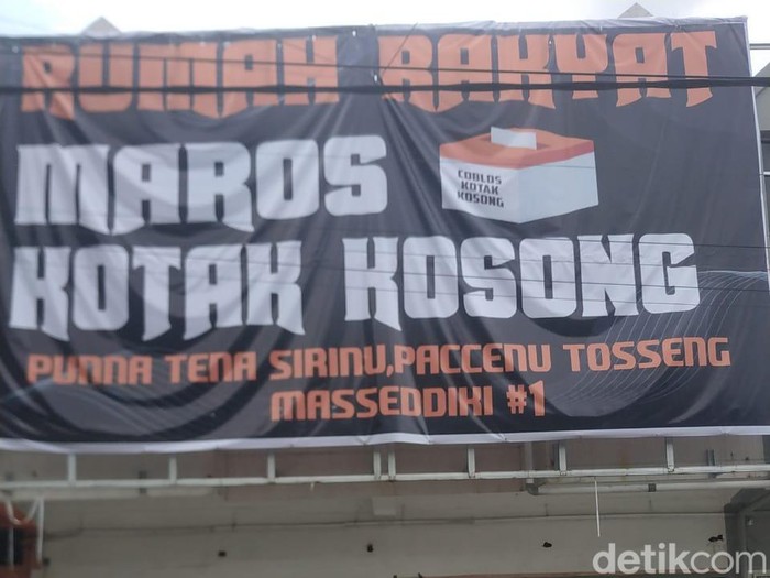 Posko pemenangan relawan kotak kosong di Pilkada Maros 2024.