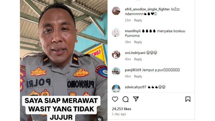 Aipda Purnomo yang mengaku siap merawat hakim kontroversial Bahrain Vs Indonesia.