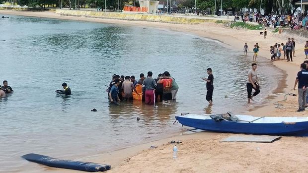 Calon gubernur Maluku Utara nomor urut 4 Benny Laos meninggal dunia setelah speedboat yang membawa rombongan untuk berkampanye meledak di Pulau Taliabu, Sabtu (12/10). (Dok. Polres Pulau Taliabu)