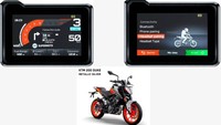 Pembaruan paling menonjol dari KTM 200 Duke baru adalah penambahan panel instrumen 5 inch yang benar-benar canggih. Perangkat tersebut sudah mengadopsi teknologi My-Ride app yang memungkinkan pengendara bisa mendengarkan musik, menerima panggilan ponsel dan melihat penunjuk arah. Foto: Doc. KTM.