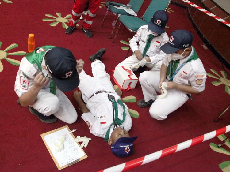 Saat Para Anggota PMR Beradu Kemampuan di Kabupaten Bogor