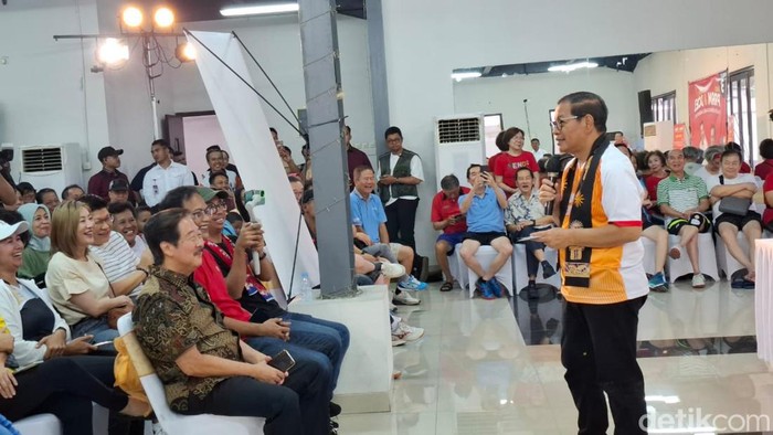 Pramono Anung di Ancol Barat, Jakarta Utara. (Brigitta Belia Permata Sari/detikcom)