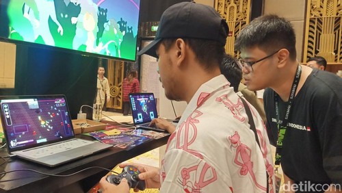 Suasana di acara Indonesia Game Developer Exchange (IGDX) Business & Conference 2024 di Jalan Raya Pantai Kuta, Badung, Bali pada Sabtu (12/10/2024). (Ni Made Lastri Karsiani Putri-detikBali)
