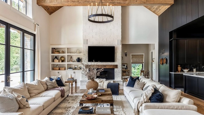 Interior Ruang Keluarga Rustic